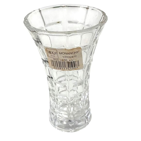 Vintage Mikasa Clear Glass Lot of 3 Items Candy Dish Bud Vase Home Decor Display - Picture 8 of 9